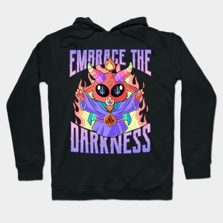 Cute chibi Satan Loves you. Embrace the Darkness 666% from Hell Hoodie